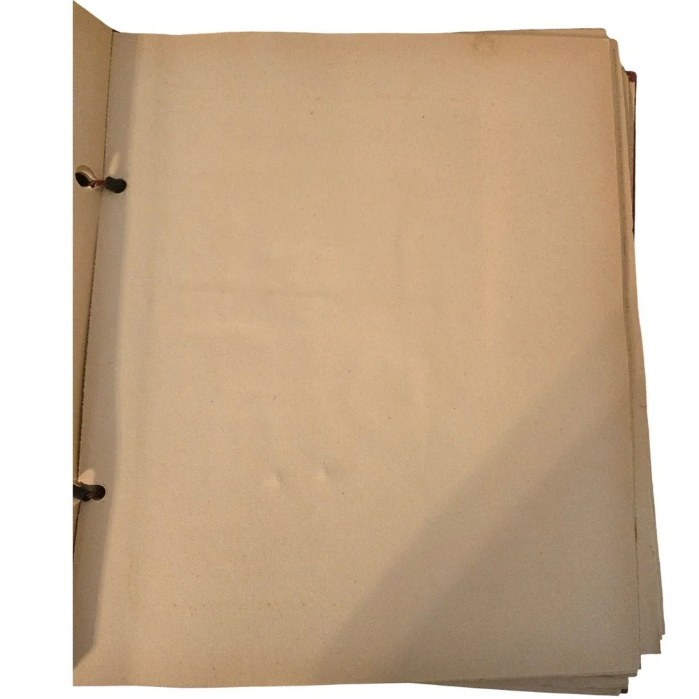 Unbranded Scrapbook‎ Red Vintage Art Deco Gold Foil Cord Bound Blank Pages